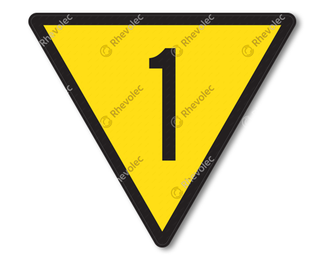 Speed reduction sign RS 313 DOR KL3. Text as specified. Speed reduction sign RS 313 DOR KL3. Text as specified.