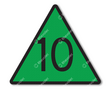 Line speed sign RS 316 DOR KL3. Text as specified.