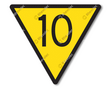 Speed reduction sign RS 313 DOR KL3 without text