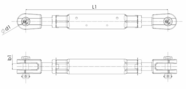 Spanwartel vorm C, gaffel-gaffel