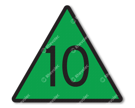 Line speed sign RS 316 DOR KL3. Text as specified.