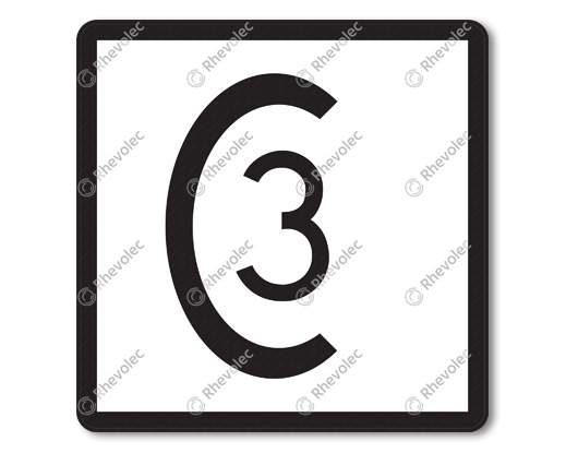 Speed sign for freight trains RS 335 DOR KL3. Text as specified.